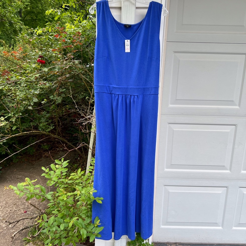 NWT Talbots Pretty Royal Blue V-Neck Sleeveless Maxi Dress - Picture 5 of 5